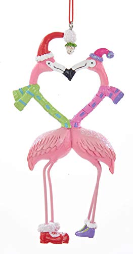 Kurt Adler RES KISSING FLAMINGOS HANGING ORNAMENT