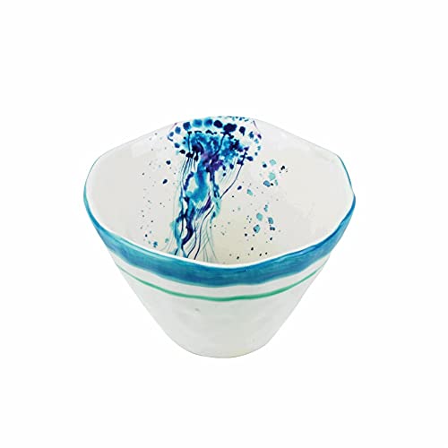 KRZH unison gifts DHH-778 5.25 Inch Jellyfish Bowl 16 Ounce, Blue