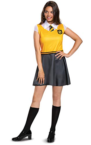 Disguise Women's Harry Potter Hufflepuff Dress Adult Costume, Yellow & Gray, Large (12-14)