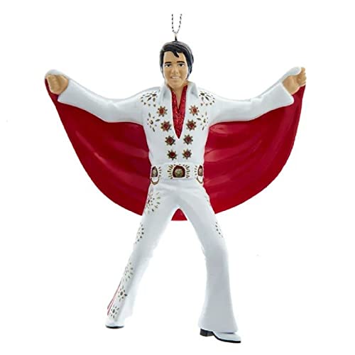 Kurt Adler Elvis in White Suit with Red Cape Ornament
