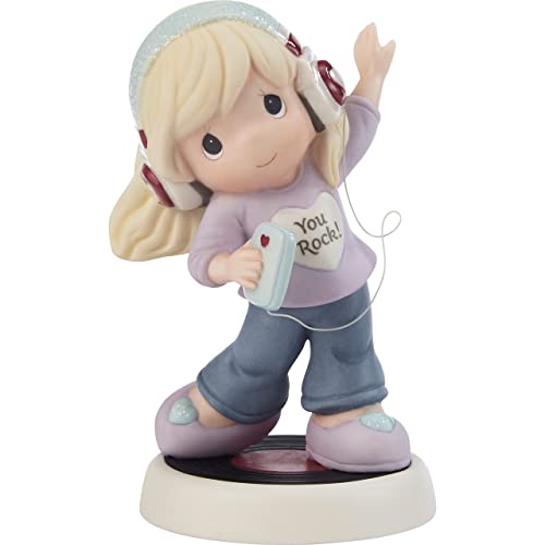 Precious Moments 216005 You Rock! Blonde Hair/Light Skin Bisque Porcelain Figurine