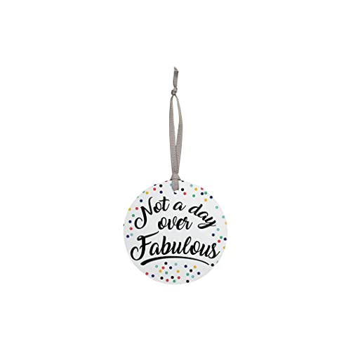 Carson Home Bottle Tag, 3.5-inch Diameter, MDF (Day Over Fabulous)