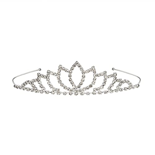 Beistle Silver Lotus Style Rhinestone Metal Tiara - 1pc