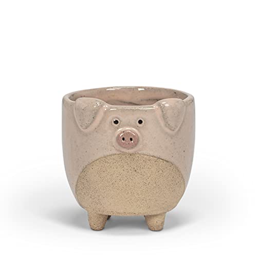 Abbott Collection  27-CRITTER-838-SM Small Pig on Legs Planter, Pink
