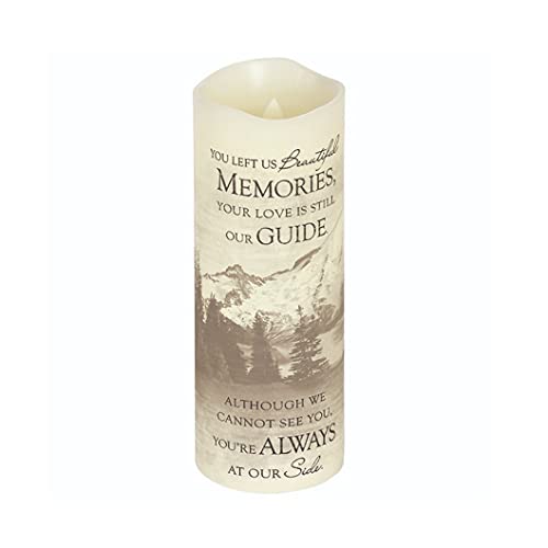 Carson, Everlasting Glow With Premier Flicker "Beautiful Memories" Candle,Dull White