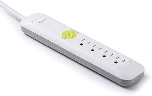 4 Outlet White Power Strip Surge Protector with 6 ft Heavy Duty Power Cord, 1200 Joules by Easylife Tech