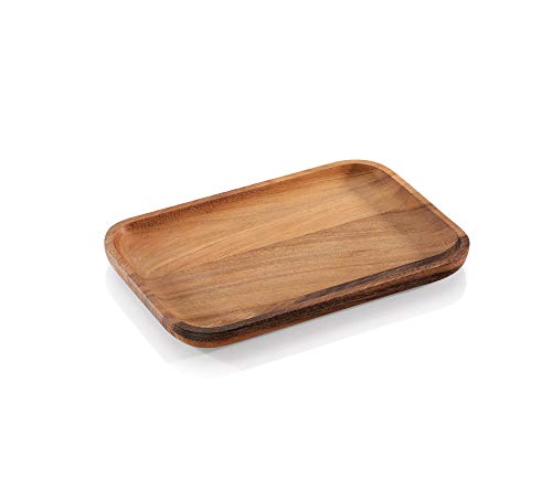 Frieling Zassenhaus Acacia Wood Snack Plate, 10.25 x 6.75 Inch, Natural