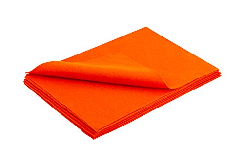Hygloss Products Craft Felt Sheets 9" x 12", Orange, (Pack of 12)