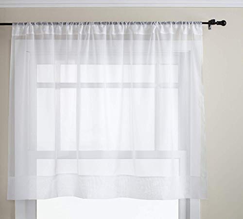 Belle Maison Stylemaster Elegance 24 by 60-Inch Sheer Voile Panel, White