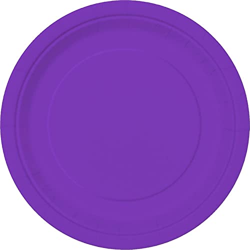 Unique Industries Unique Tableware Neon Purple Dessert Plates, 20ct, 6.875"