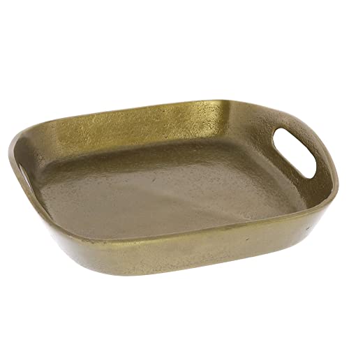 HomArt Small Mackenzie Square Tray, 7.75-inch Length, Brass