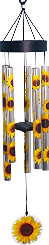 Spoontiques Sunflowers Wind Chime - Garden Dcor - Decorative Chimes for Yard and Garden Decoration