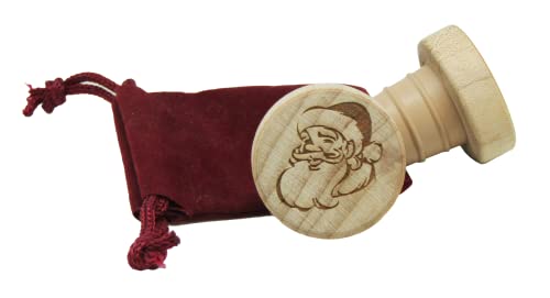 Tangico 9915 WineO Santa with Gift Pouch Wine Stoppers, Wood