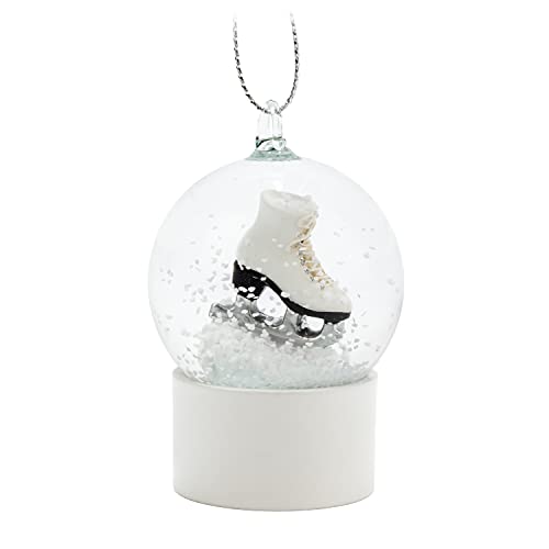 Abbott Collection  27-WOW-6789-ORN Small Ladies Skate Snow Globe Ornament, White