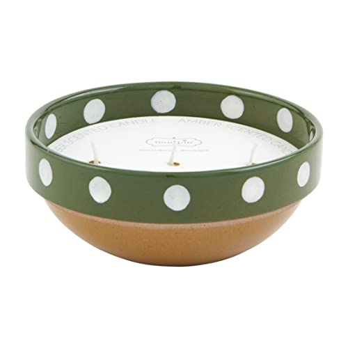 Mud Pie Dotted Filled Candle, 2 1/2" x 6" Dia,Green