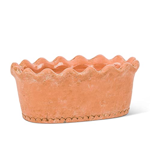 Abbott Collection  Large Ruffled Oval Planter-4" H (27-PORTICO-210-LG)