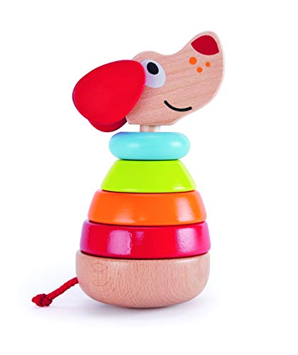 Hape Pepe Rainbow Wood Sound Stacker Toy