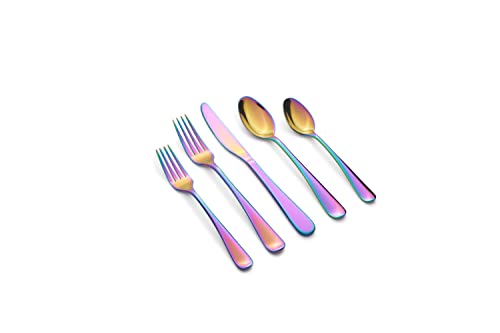 CAMBRIDGE Silversmiths Rhiannon Rainbow Mirror 20-Piece Flatware Set, Service for 4