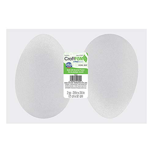 FloraCraft Styrofoam Eggs, 2-7/8 X 3-13/16 Egg, Goose, 2 Per