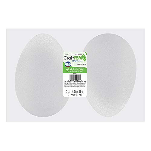 FloraCraft Styrofoam Eggs, 2-7/8 X 3-13/16 Egg, Goose, 2 Per Package