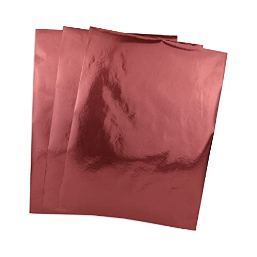 Hygloss Products Metallic Foil Paper for Arts and Crafts, Classroom Activities and Artists-Party or Holiday Décor-8.5" x 11"-Burgundy-12, Burgundy 12 Sheets