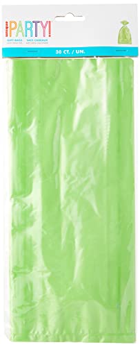 Unique Industries Lime Green Cellophane Bags, 30ct