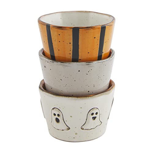 Mud Pie Ramekin Set,2" x 3" dia, Biege/Black/Orange