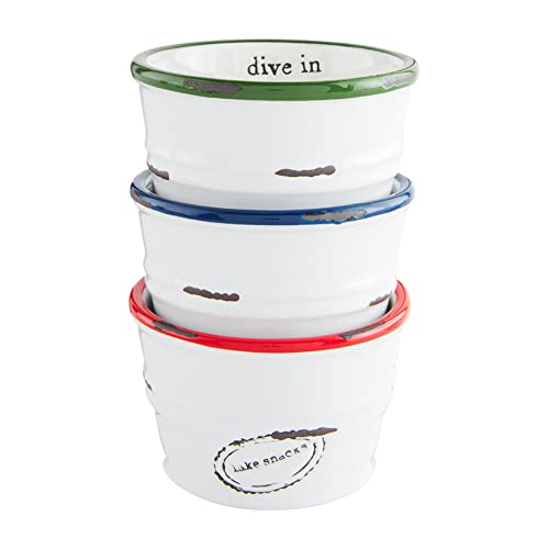 Mud Pie, Ramekin Cup Set, 2" x 3 1/4" dia,Lake