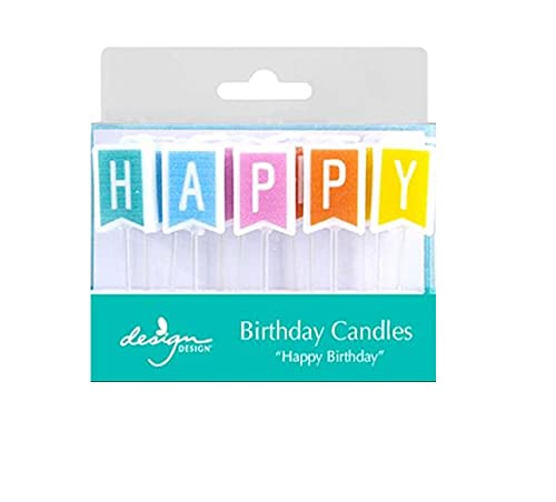 Design Design 758-09981 Soft Bright Flags Birthday Candle Set