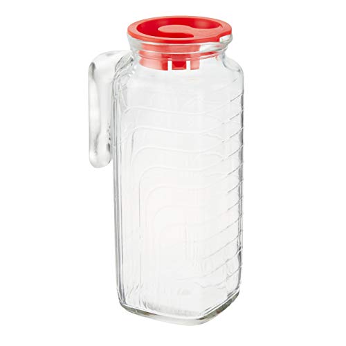 Bormioli Rocco Gelo Jug with Red Lid, 41-Ounce