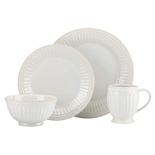 Lenox French Perle Groove 4 Piece Place Setting, White