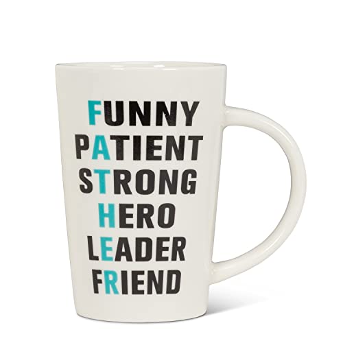 Abbott Collection  27 Father Text Tall Mug, White/Black