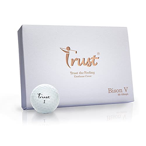 Trust Golf Balls Trust Bison V 2022 K8 Edition- Soft Feeling. Urethane Cover with Reactive Core, Swing Speed 95-105 mph(White, 1 Dozen)