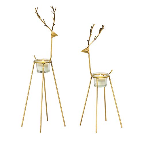 Melrose 80824  Deer Metal Votive Candle Holder, Set of 2