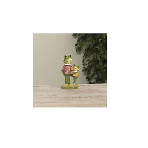 Gerson International Mother Frog and Baby Figurine, 6-inch Height, Resin