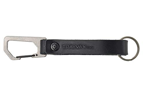 Trayvax Keyton Clip Carabiner Keychain Stainless-Steel, Stealth Black