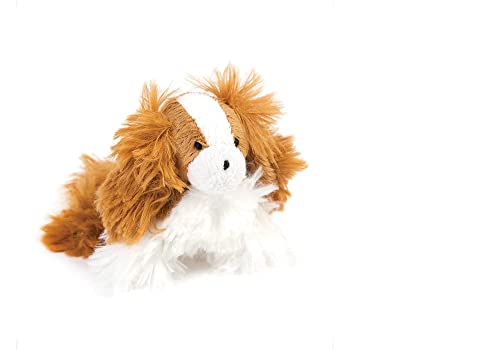 CocoTherapy Oscar Newman Cavalier King Charles Pipsqueak Toy, 5-inch Length, White and Brown