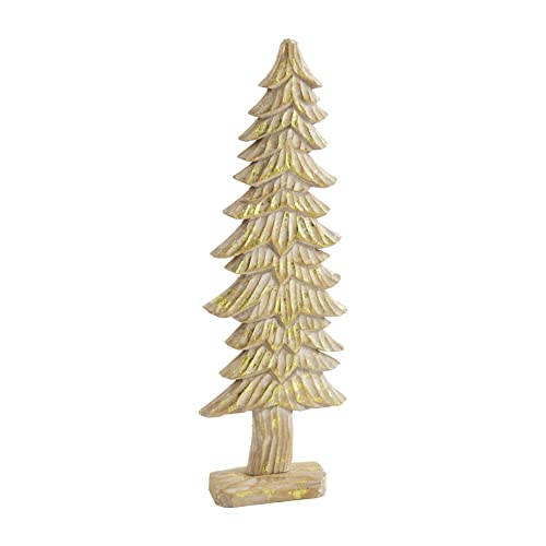 Mud Pie Carved Tree, Large, Gold, 16-inch