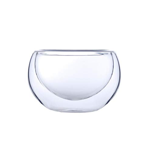 FMC Fuji Merchandise Tea Concept Borosilicate Glass Tea Cups Double Wall 2 fl oz Suitable for Loose Leaf Tea or Flower Tea (2 Fl Oz Cup)