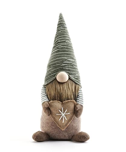 Giftcraft 682242 Christmas Standing Gnome with Heart, 19.29 inch, Polyester