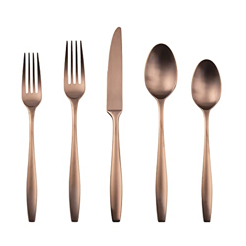 Cambridge Silversmiths Katerina Copper Satin 20-Piece Flatware Set, Service for 4