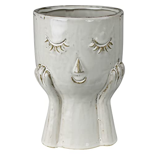 HomArt June Face Vase, 7-inch Height, Ceramic