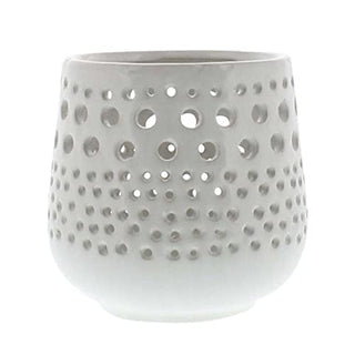 HomArt 9766-6 Lanai Hurricane Votive Holder, 4.5-inch Length, Ceramic, Shiny White