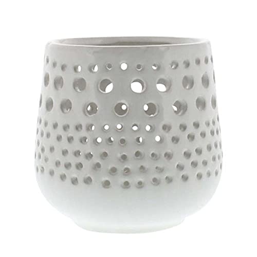 HomArt 9766-6 Lanai Hurricane Votive Holder, 4.5-inch Length, Ceramic, Shiny White