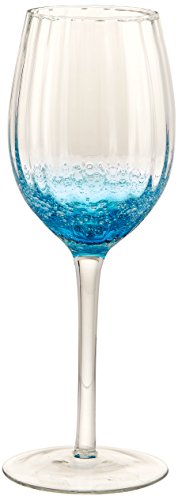 Abbott Collection  Optic Bubble White Wine Glass, Blue