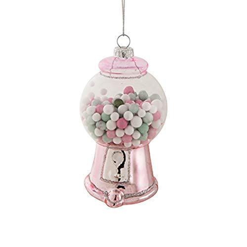 Abbott Collection  15-Season-Gum Gumball Machine Ornament, 4 inches H, Pink