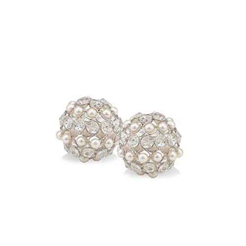 Modern Day Accents Facetas Perla 3" Cristal & Pearl Spheres - Set of 2