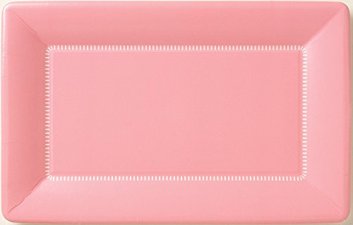 Boston International IHR Zing Rectangular Caf‚Äö√†√∂¬¨¬© Dessert Paper Plates, 9 x 5.5-Inches, Soft Pink, 8