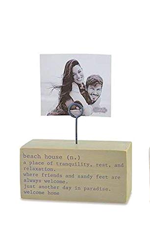 Mud Pie Gray Beach Block Clip Frame"Beach House", Wood, Gray