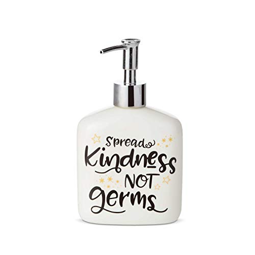 Enesco Our Our Name is Mud Spread Kindness Not Germs Soap Dispenser, 12 oz, White